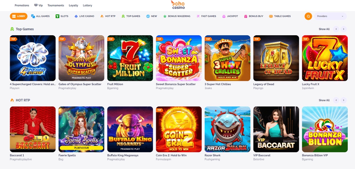 Boho Casino is a top Bitcoin casino in Canada